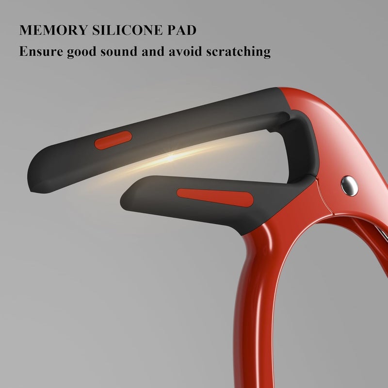 DIDA Capo for Acoustic Guitar, Guitar Capo for Electric Guitar, Ukulele and String Instruments, Guitar Capo, Guitar Kapo, Guitar Clamp (Red) - Image 5